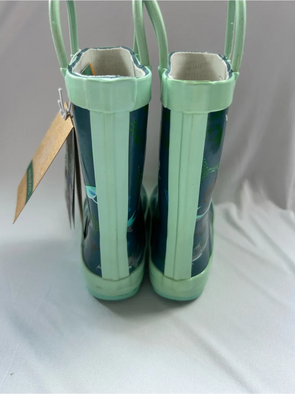 Kids Teal Shark Rain Boots size 7